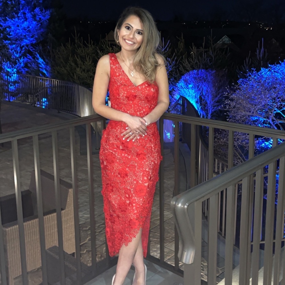 Dress the Population Magnolia One Shoulder Lace Bodycon Gown